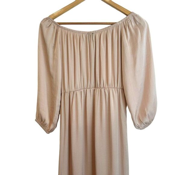 Bardot Ithaca Satin Champagne Feminine Dreamy Maxi Dress Size 4 NWT - Picture 4 of 10